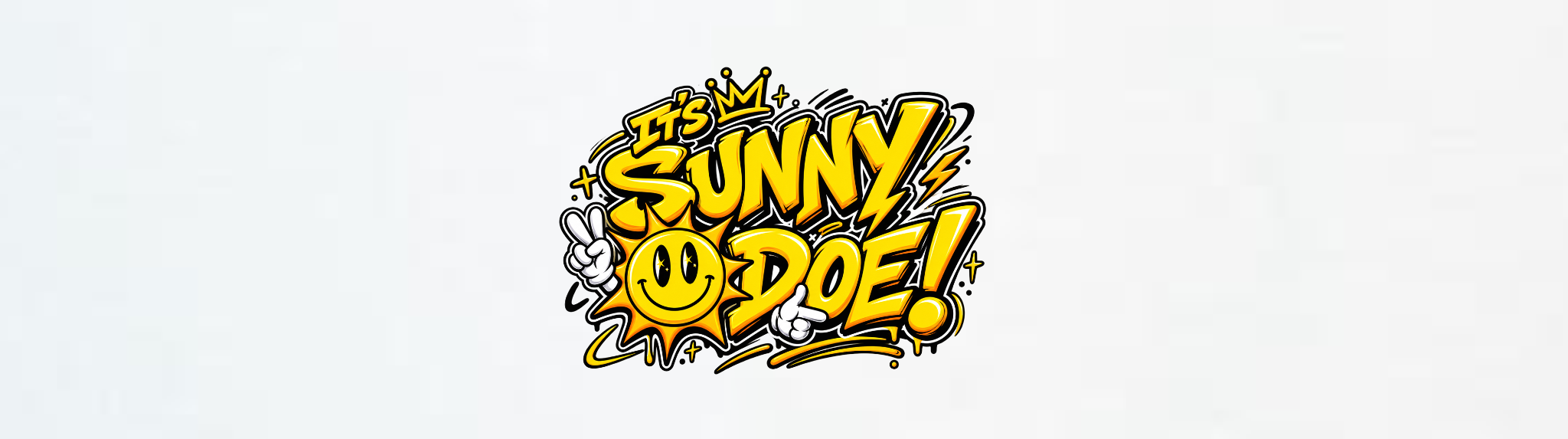 It's Sunny Doe long white banner